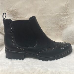 Peter Kaiser Black leather Studded Ankle Boots